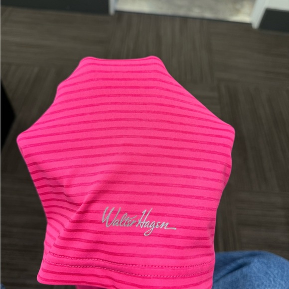 Walter Hagen Vibrant Pink Striped Polo Shirt Golf Business Casual - Picture 8 of 8